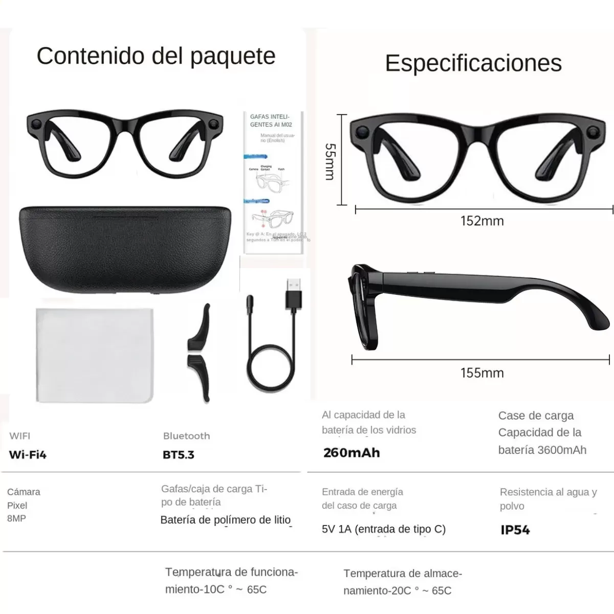 Gafa Case Contenido del paquete